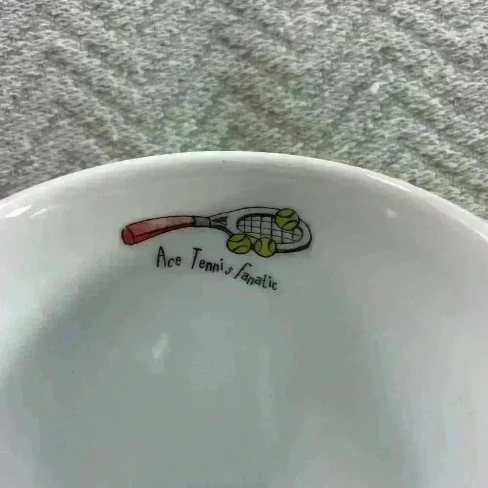 History And Heraldry "Ace Tennis fanatic" Mug/Cup Fine Porcelain 4" Green - Picture 6 of 7
